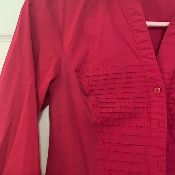 Ladies deep pink button up blouse - Picture 2 of 4